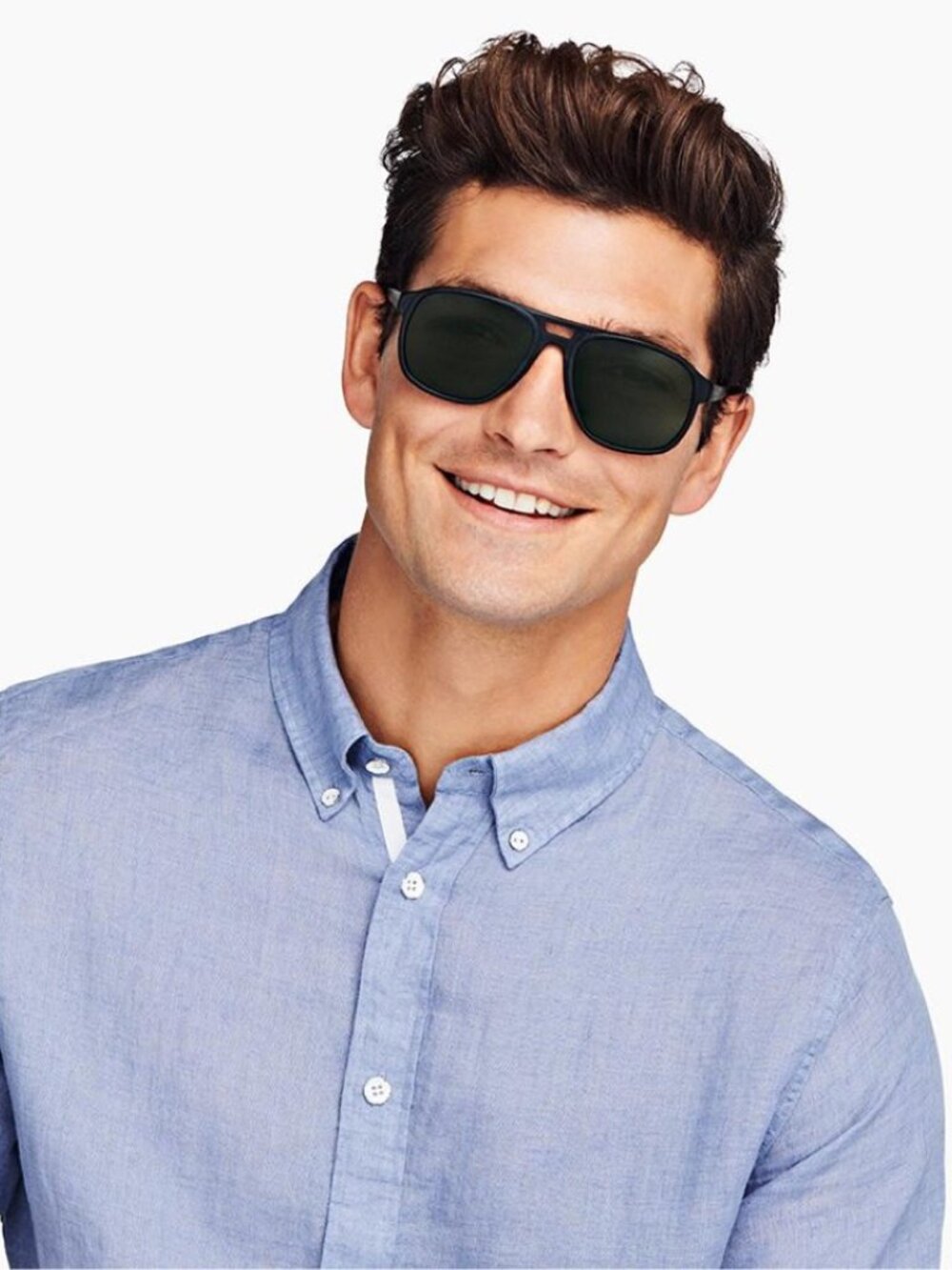 Warby Parker Black Double Bridge Navigator Sunglasses Like New w/ Box